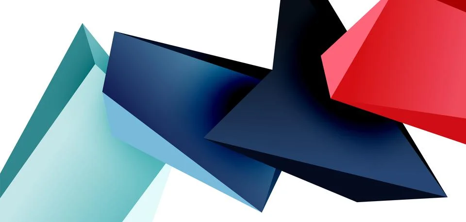 Vector 3d low poly triangle geometric design elements 스톡 일러스트