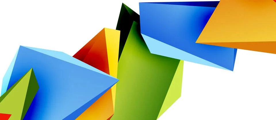 Vector 3d low poly triangle geometric design elements Stock Illustration