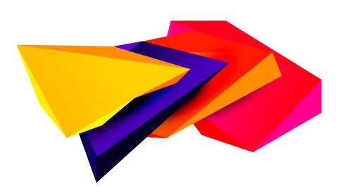 Vector 3d low poly triangle geometric design elements Stock Illustration