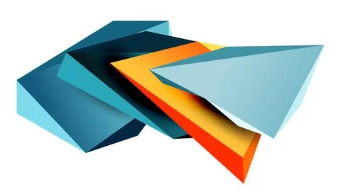 Vector 3d low poly triangle geometric design elements Stock Illustration