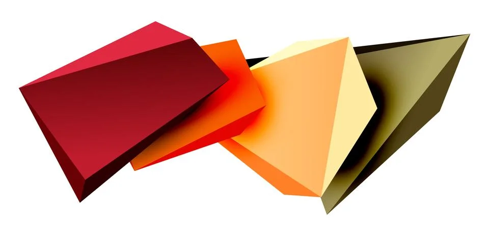 Vector 3d low poly triangle geometric design elements Stock Illustration