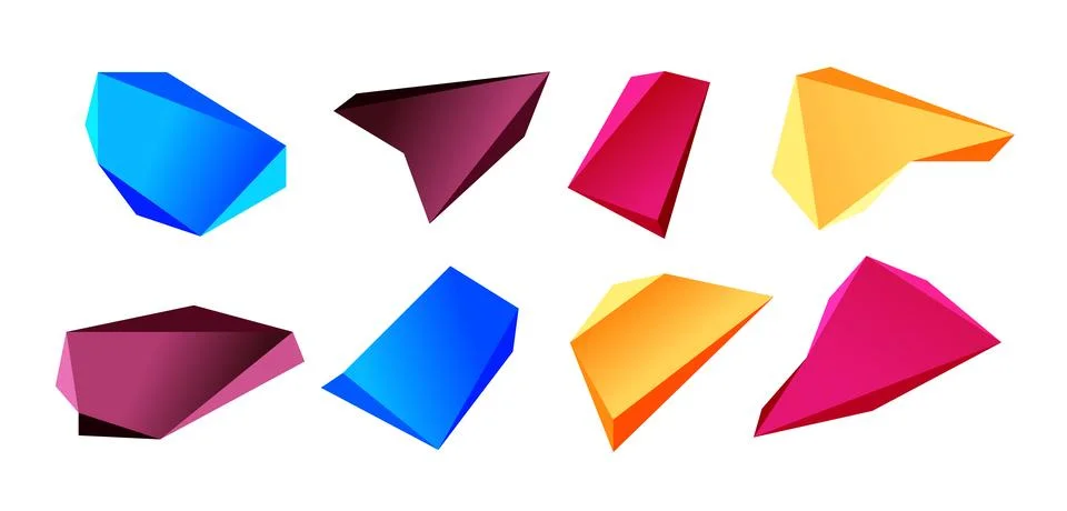 Vector 3d low poly triangle geometric design elements Illustrazione stock