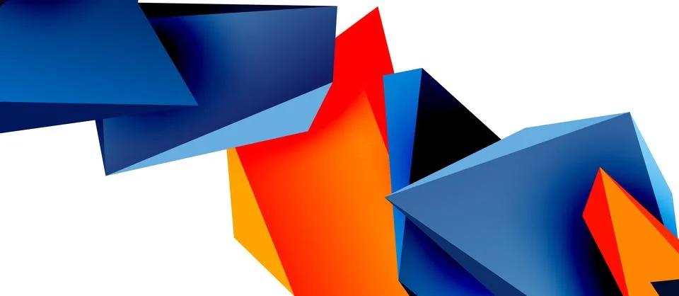 Vector 3d low poly triangle geometric design elements 스톡 일러스트