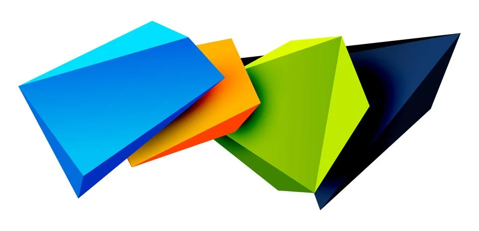 Vector 3d low poly triangle geometric design elements Stock Illustration