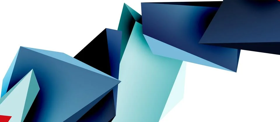 Vector 3d low poly triangle geometric design elements Stock Illustration