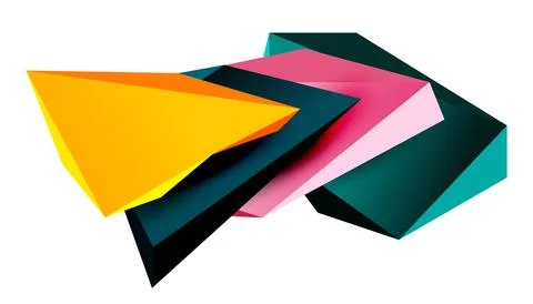 Vector 3d low poly triangle geometric design elements Illustrazione stock