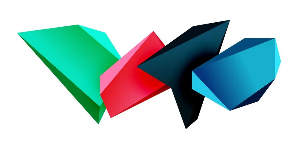 Vector 3d low poly triangle geometric design elements 스톡 일러스트