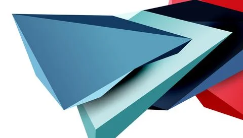 Vector 3d low poly triangle geometric design elements Stock Illustration