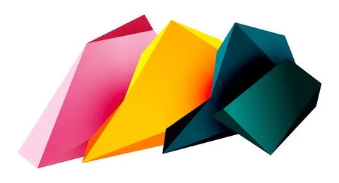 Vector 3d low poly triangle geometric design elements Stock Illustration