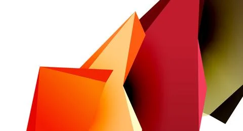 Vector 3d low poly triangle geometric design elements Stock Illustration