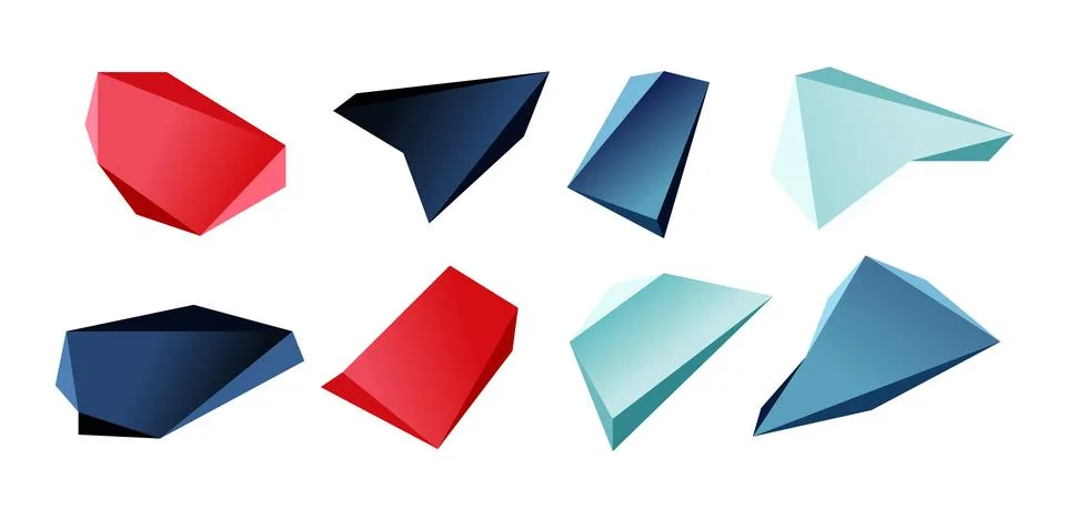 Vector 3d low poly triangle geometric design elements Illustrazione stock