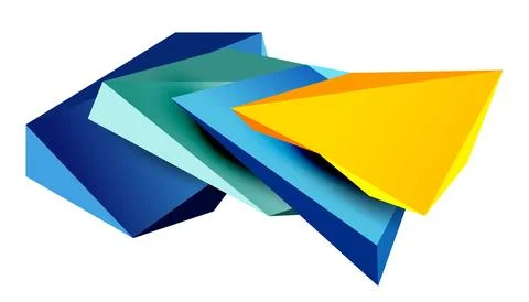 Vector 3d low poly triangle geometric design elements 스톡 일러스트