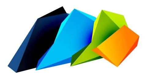 Vector 3d low poly triangle geometric design elements Stock Illustration