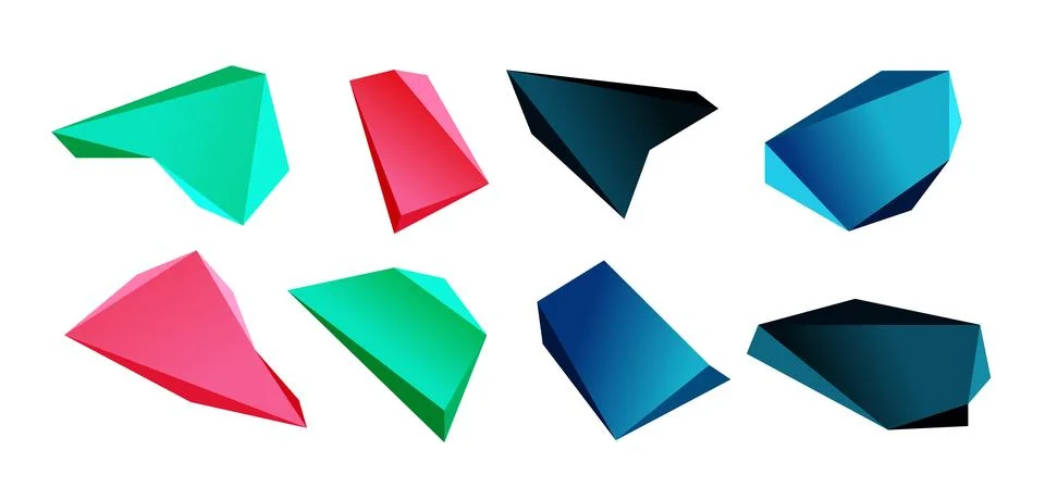 Vector 3d low poly triangle geometric design elements Stock Illustration