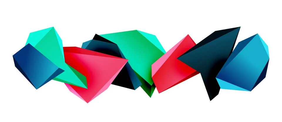 Vector 3d low poly triangle geometric design elements 스톡 일러스트
