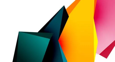 Vector 3d low poly triangle geometric design elements 스톡 일러스트