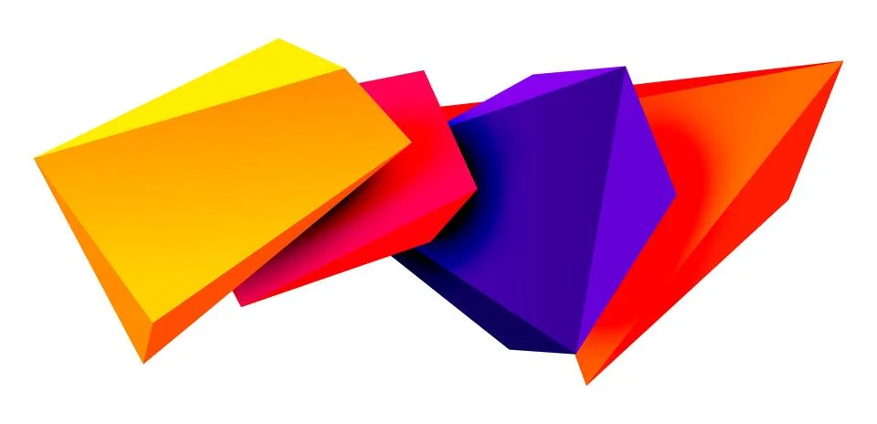 Vector 3d low poly triangle geometric design elements Illustrazione stock