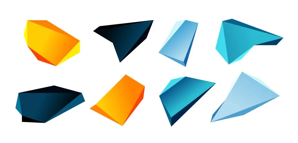 Vector 3d low poly triangle geometric design elements Stock Illustration