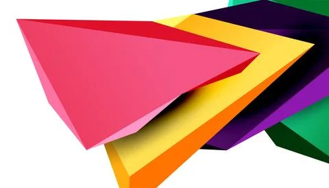 Vector 3d low poly triangle geometric design elements 스톡 일러스트