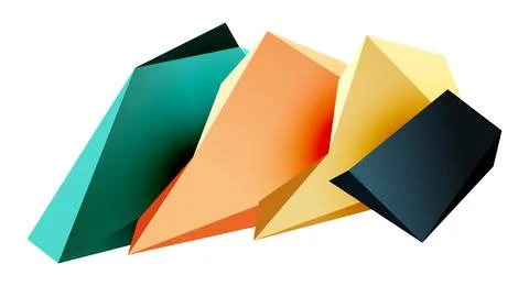 Vector 3d low poly triangle geometric design elements 스톡 일러스트