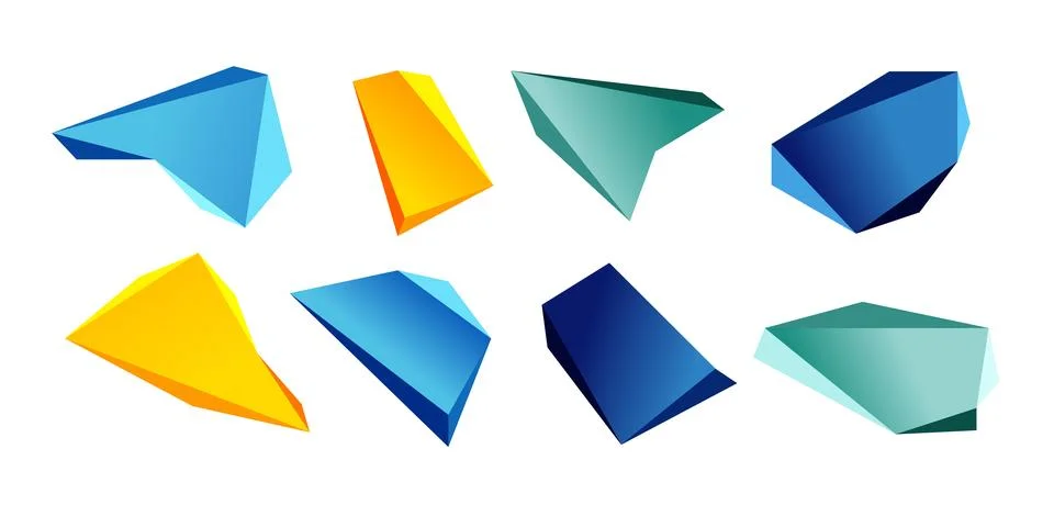 Vector 3d low poly triangle geometric design elements Stock Illustration