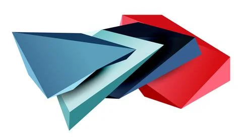 Vector 3d low poly triangle geometric design elements 스톡 일러스트