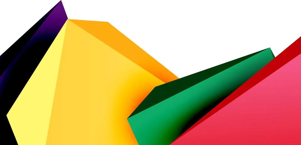 Vector 3d low poly triangle geometric design elements Stock Illustration