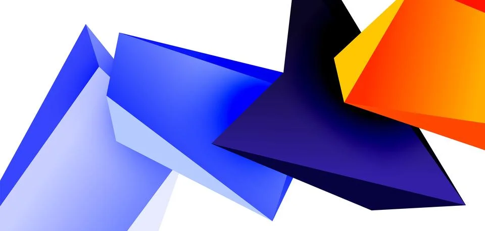 Vector 3d low poly triangle geometric design elements Stock Illustration