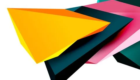 Vector 3d low poly triangle geometric design elements Stock Illustration