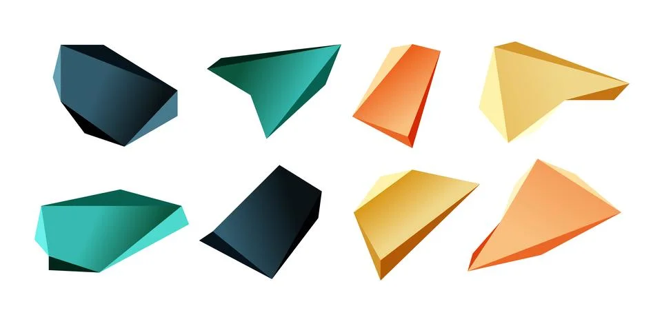 Vector 3d low poly triangle geometric design elements Illustrazione stock