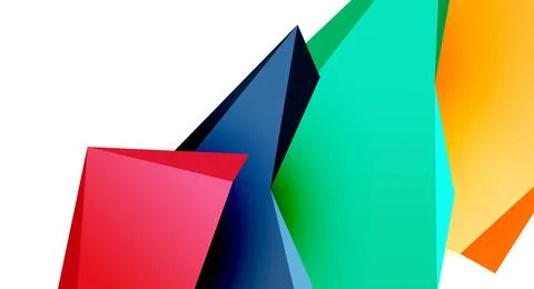 Vector 3d low poly triangle geometric design elements Stock Illustration