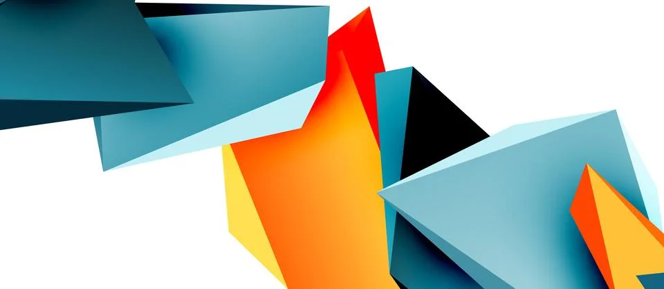 Vector 3d low poly triangle geometric design elements Stock Illustration