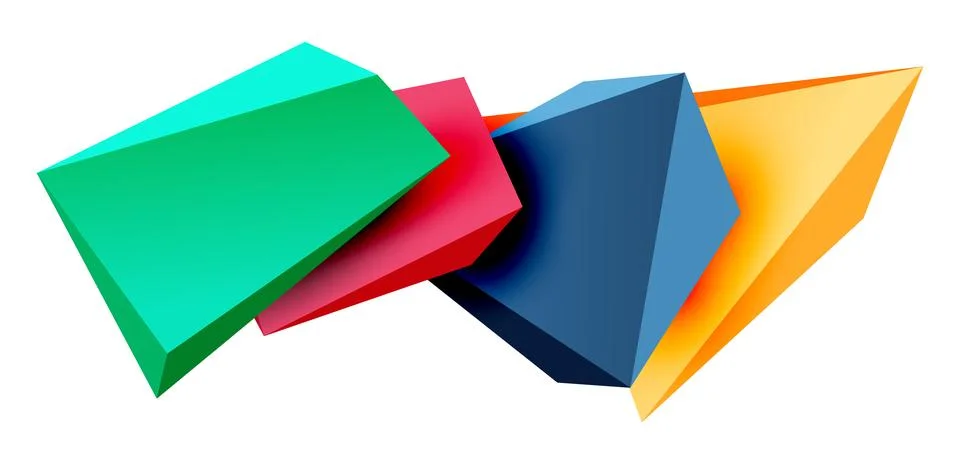 Vector 3d low poly triangle geometric design elements Illustrazione stock