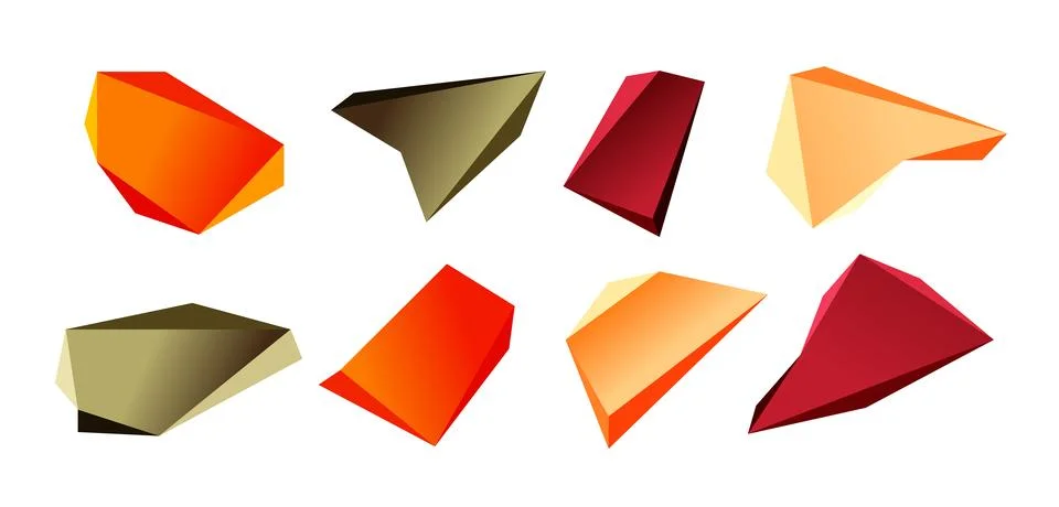 Vector 3d low poly triangle geometric design elements 스톡 일러스트