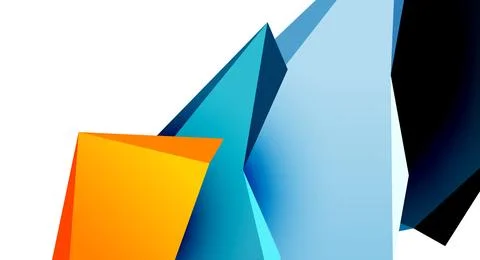 Vector 3d low poly triangle geometric design elements Stock Illustration