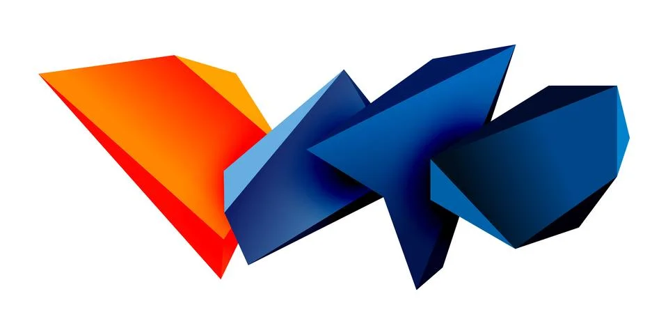 Vector 3d low poly triangle geometric design elements 스톡 일러스트