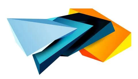 Vector 3d low poly triangle geometric design elements Illustrazione stock