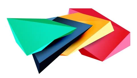 Vector 3d low poly triangle geometric design elements Stock Illustration