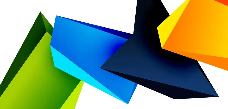 Vector 3d low poly triangle geometric design elements 스톡 일러스트