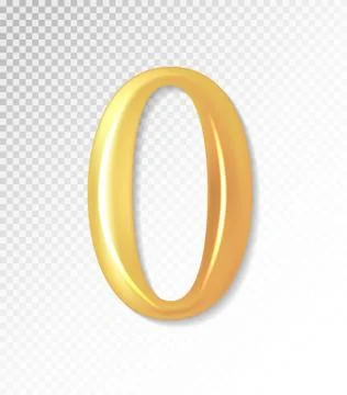 Vector 3d matt golden number collection - null, zero, 0. Eps 10 using mesh. Stock-Illustration