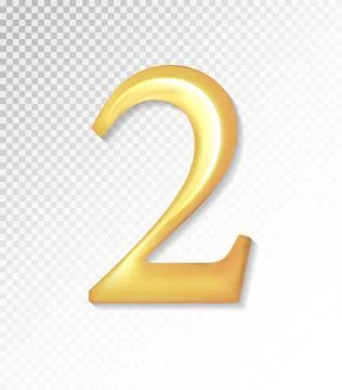 Vector 3d matt golden number collection - two, 2. Eps 10 using mesh. Illustrazione stock