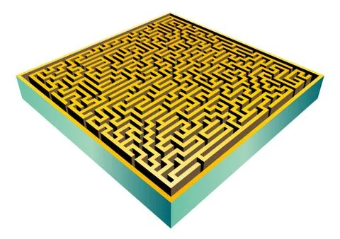 Vector 3D maze isolated on white background Stock Illustration
