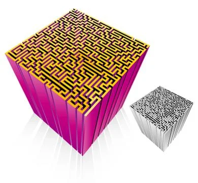 Vector 3D maze isolated on white background 스톡 일러스트