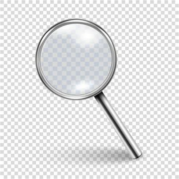Vector 3d Metal Realistic Magnifying Glass or Loup Icon Closeup Isolated on Illustrazione stock