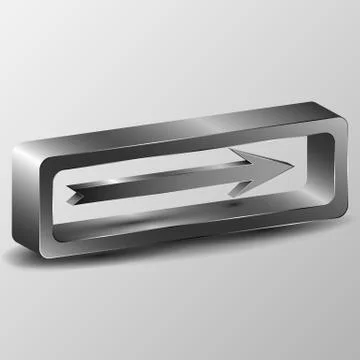 The vector 3d metallic arrow Stock Illustration