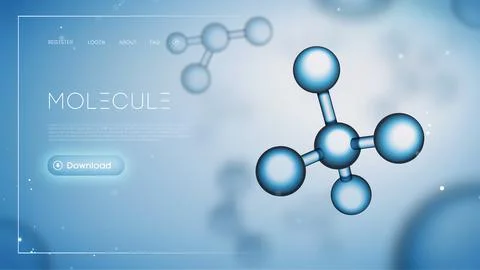 Vector 3d. Molecule science dna presentation. Chemical background. Molecular Stock Illustration