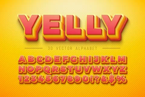 Vector 3d Multi Layered Plexiglass Effect Alphabet Font Set with Shadow on Illustrazione stock