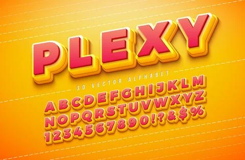 Vector 3d Multi Layered Plexiglass Effect Alphabet Font Set with Shadow on .. Illustrazione stock