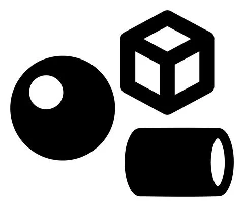 Vector 3D Objects Icon Illustration Stock Illustration