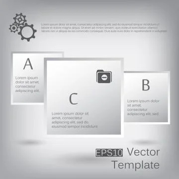Vector 3d paper square elements for infographic 스톡 일러스트